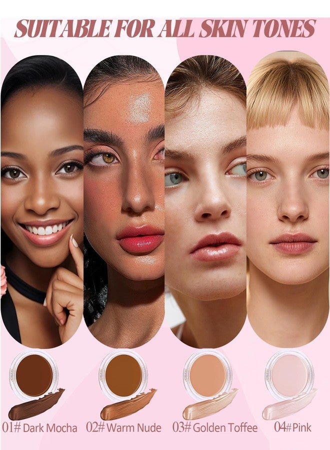 Lestpola Under Eye Brightener Concealer, Waterproof Full Coverage Color Corrector Concealer for Dark Circles, Hydrating Nourishing Long-Lasting Under Eye Brightening Cream Concealing with 2Pcs Puff, 04# Pink - Image 4
